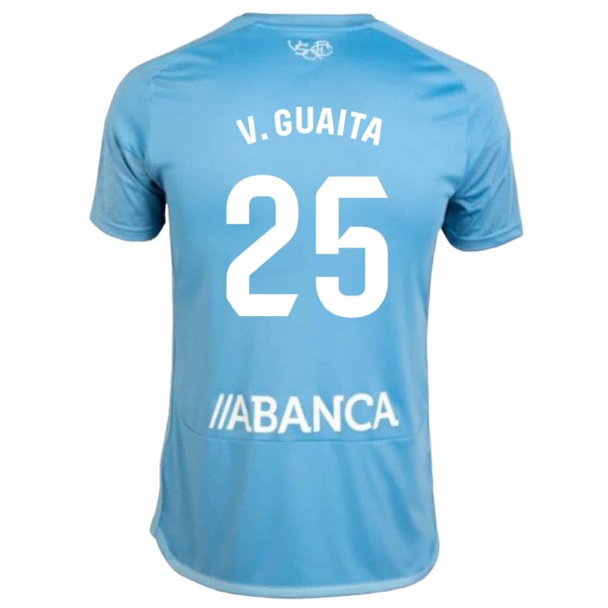 Kinder Fußball Vicente Guaita #25 Blau Heimtrikot Trikot 2023/24 T-Shirt Luxemburg