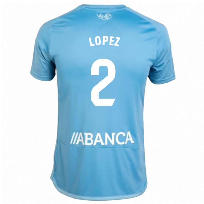 Kinder Fußball Iván López #2 Blau Heimtrikot Trikot 2023/24 T-Shirt Luxemburg