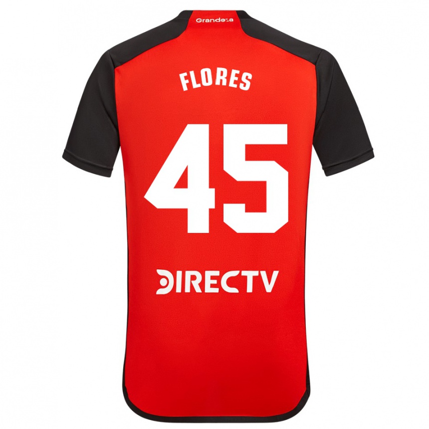 Kinder Fußball Joaquín Flores #45 Rot Auswärtstrikot Trikot 2023/24 T-Shirt Luxemburg