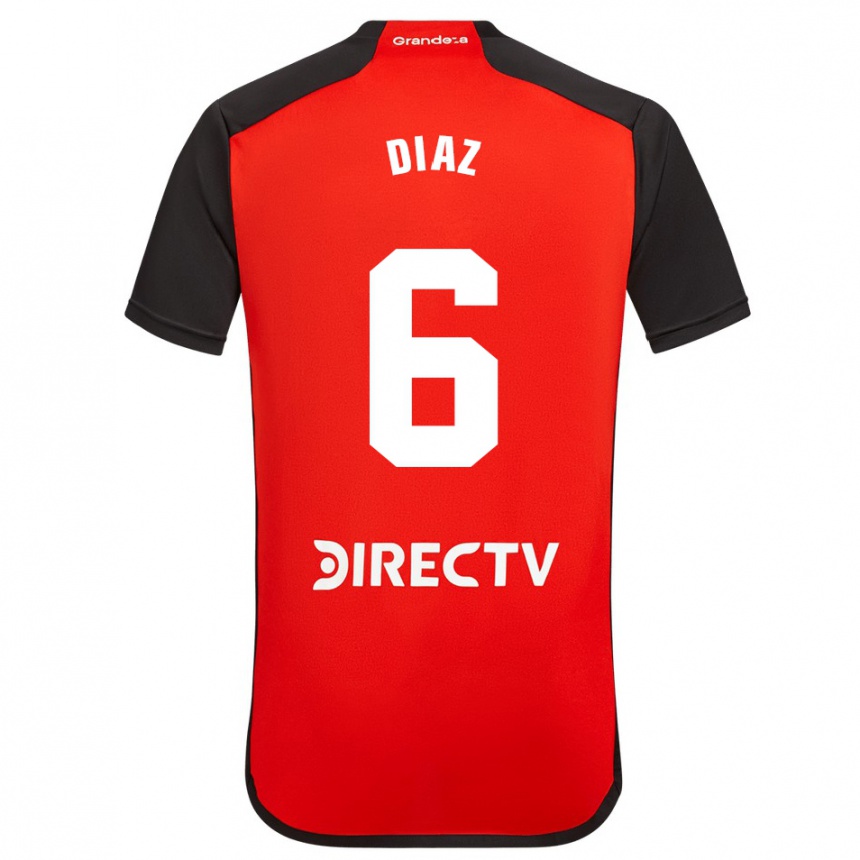 Kinder Fußball Milagros Díaz #6 Rot Auswärtstrikot Trikot 2023/24 T-Shirt Luxemburg