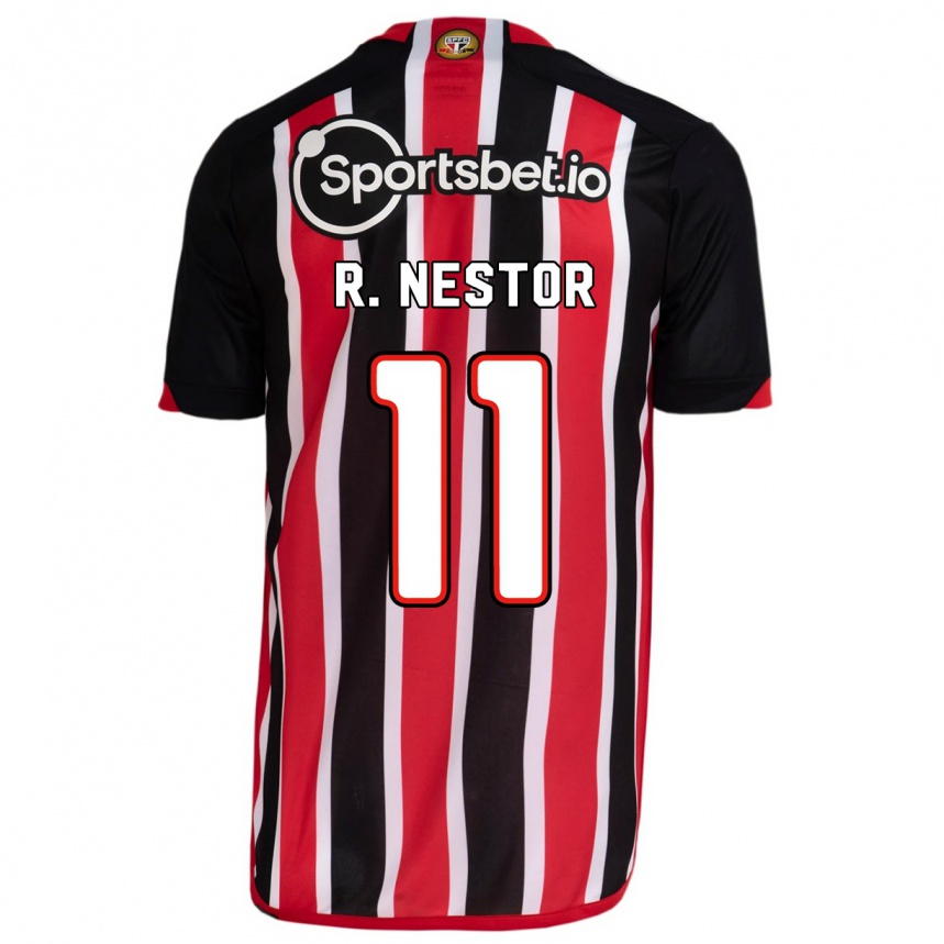 Kinder Fußball Rodrigo Nestor #11 Blau Rot Auswärtstrikot Trikot 2023/24 T-Shirt Luxemburg