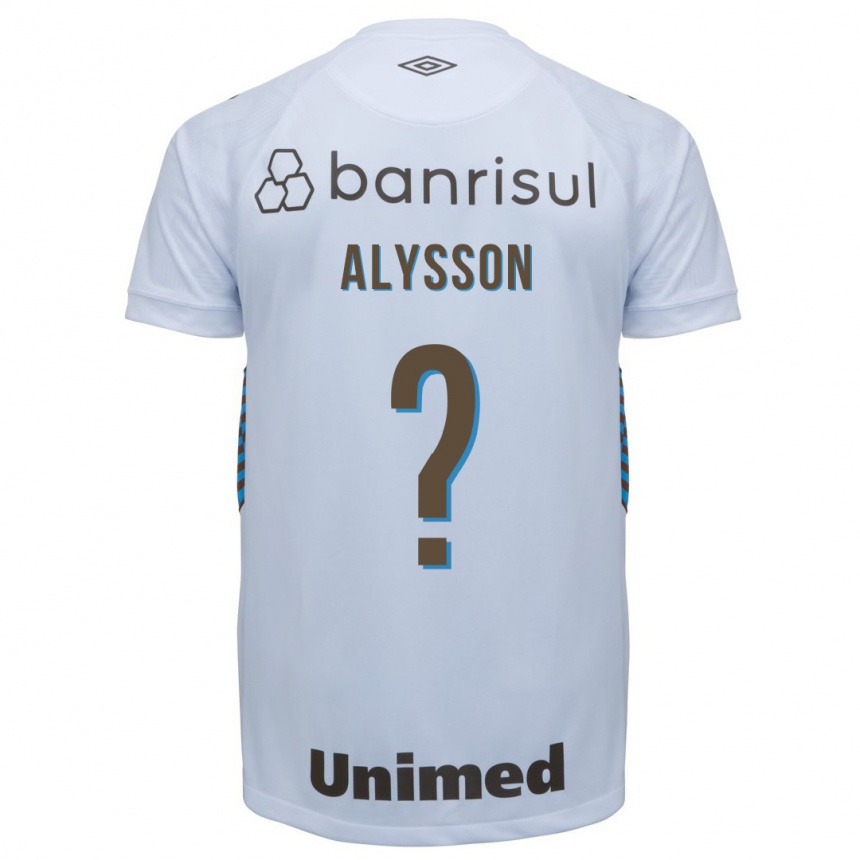Kinder Fußball Alysson #0 Weiß Auswärtstrikot Trikot 2023/24 T-Shirt Luxemburg