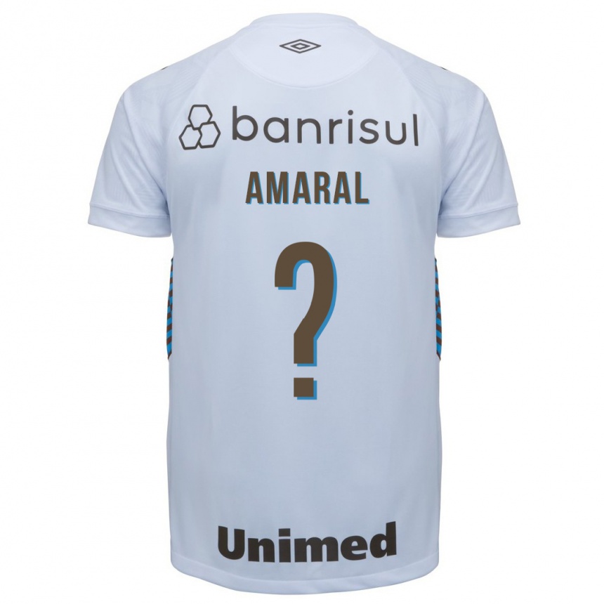 Kinder Fußball Lucas Amaral #0 Weiß Auswärtstrikot Trikot 2023/24 T-Shirt Luxemburg