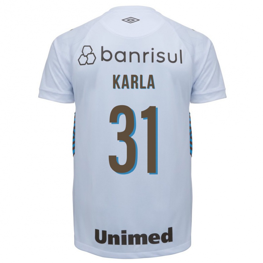 Kinder Fußball Emmily Karla #31 Weiß Auswärtstrikot Trikot 2023/24 T-Shirt Luxemburg