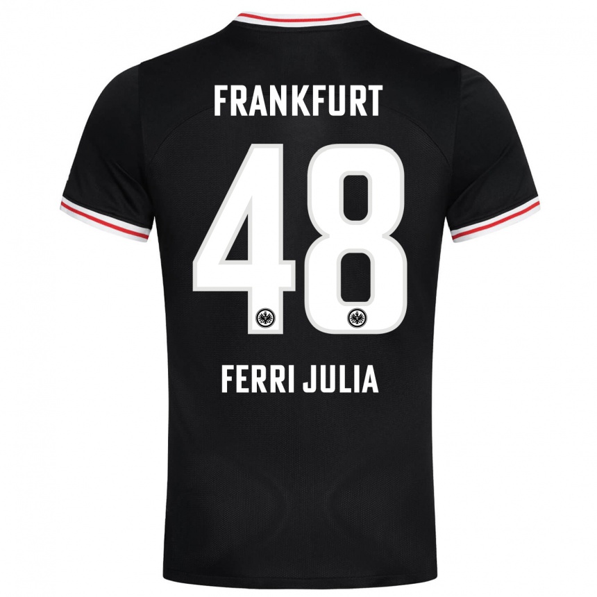 Kinder Fußball Nacho Ferri #48 Schwarz Auswärtstrikot Trikot 2023/24 T-Shirt Luxemburg
