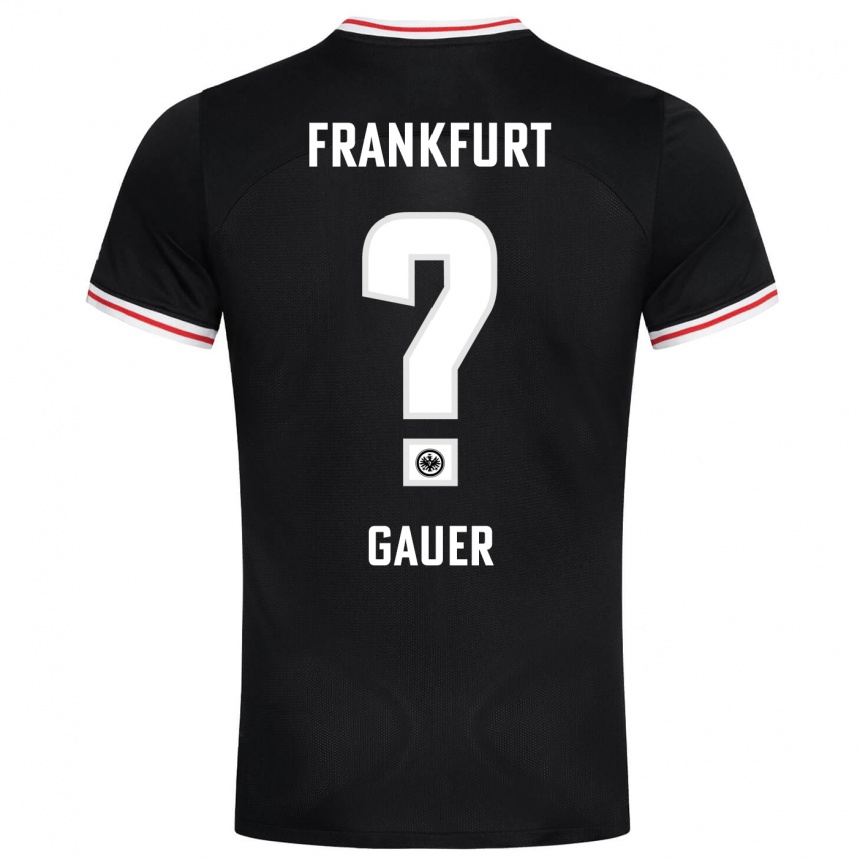Kinder Fußball Luke Gauer #0 Schwarz Auswärtstrikot Trikot 2023/24 T-Shirt Luxemburg