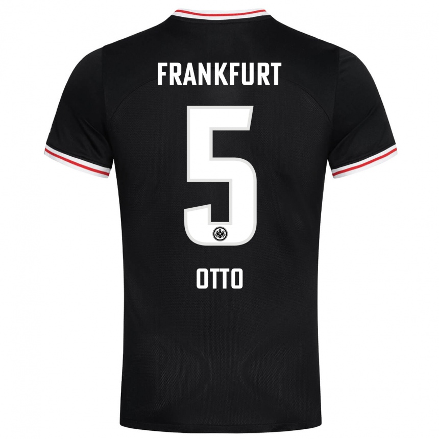 Kinder Fußball Fynn Otto #5 Schwarz Auswärtstrikot Trikot 2023/24 T-Shirt Luxemburg