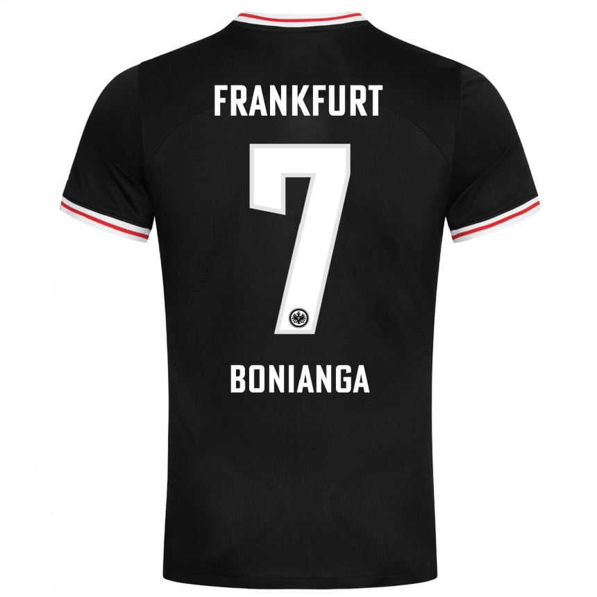 Kinder Fußball Phinees Bonianga #7 Schwarz Auswärtstrikot Trikot 2023/24 T-Shirt Luxemburg