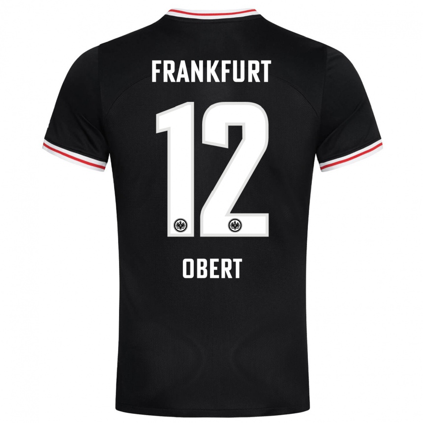 Kinder Fußball Yuriy Obert #12 Schwarz Auswärtstrikot Trikot 2023/24 T-Shirt Luxemburg