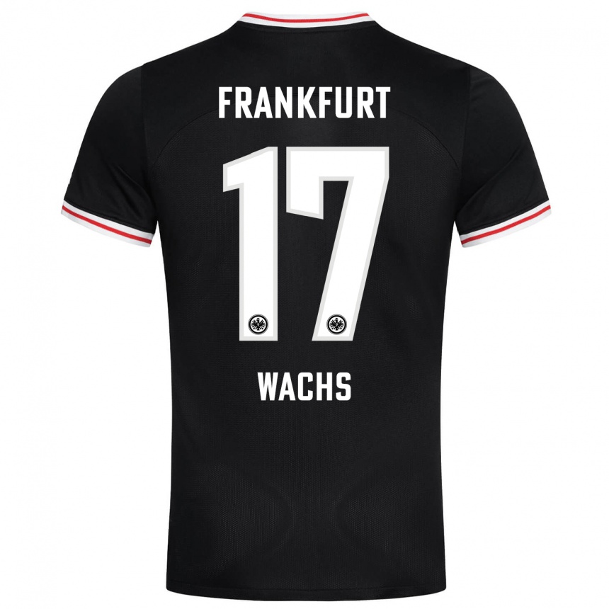 Kinder Fußball Marc Wachs #17 Schwarz Auswärtstrikot Trikot 2023/24 T-Shirt Luxemburg