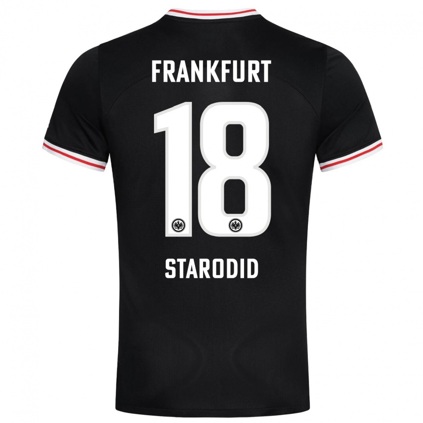 Kinder Fußball Daniel Starodid #18 Schwarz Auswärtstrikot Trikot 2023/24 T-Shirt Luxemburg
