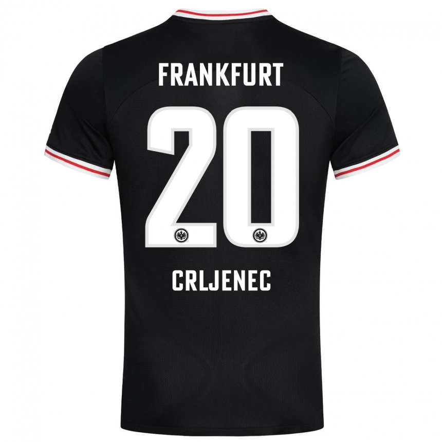 Kinder Fußball Dominik Crljenec #20 Schwarz Auswärtstrikot Trikot 2023/24 T-Shirt Luxemburg