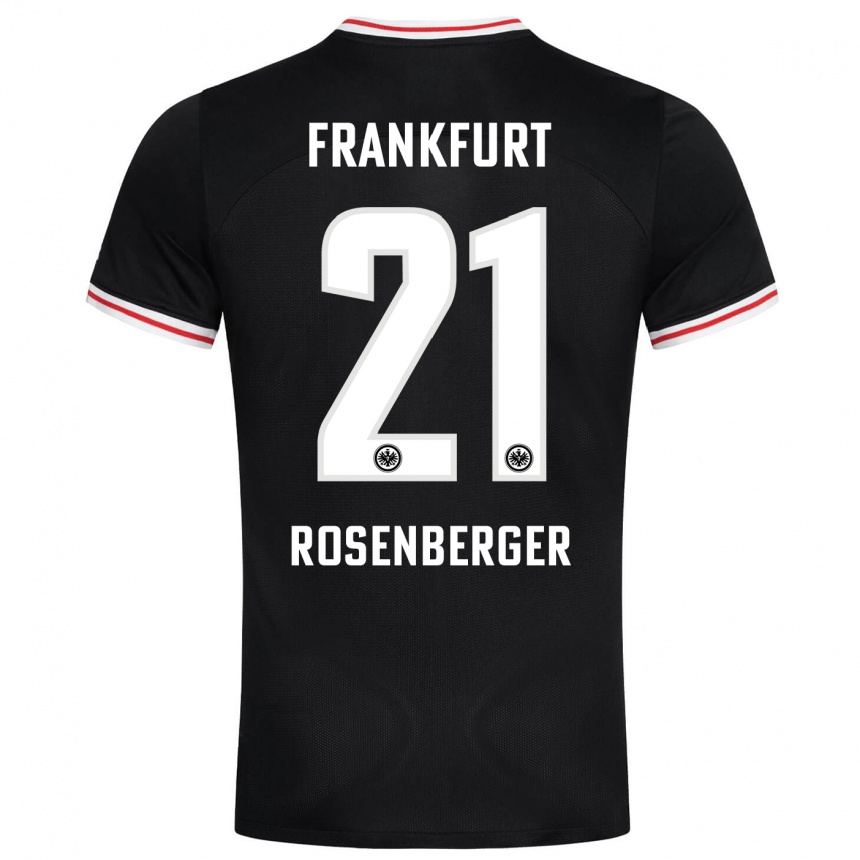 Kinder Fußball Robin Rosenberger #21 Schwarz Auswärtstrikot Trikot 2023/24 T-Shirt Luxemburg