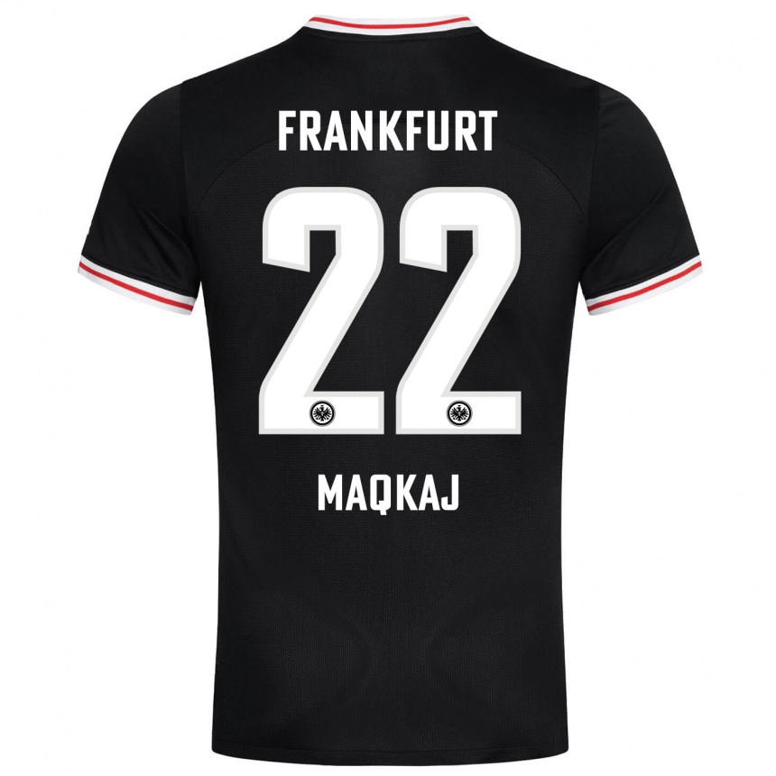 Kinder Fußball Dritan Maqkaj #22 Schwarz Auswärtstrikot Trikot 2023/24 T-Shirt Luxemburg
