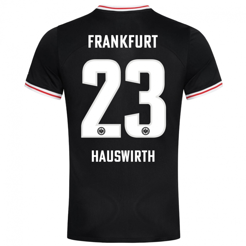 Kinder Fußball Max Hauswirth #23 Schwarz Auswärtstrikot Trikot 2023/24 T-Shirt Luxemburg