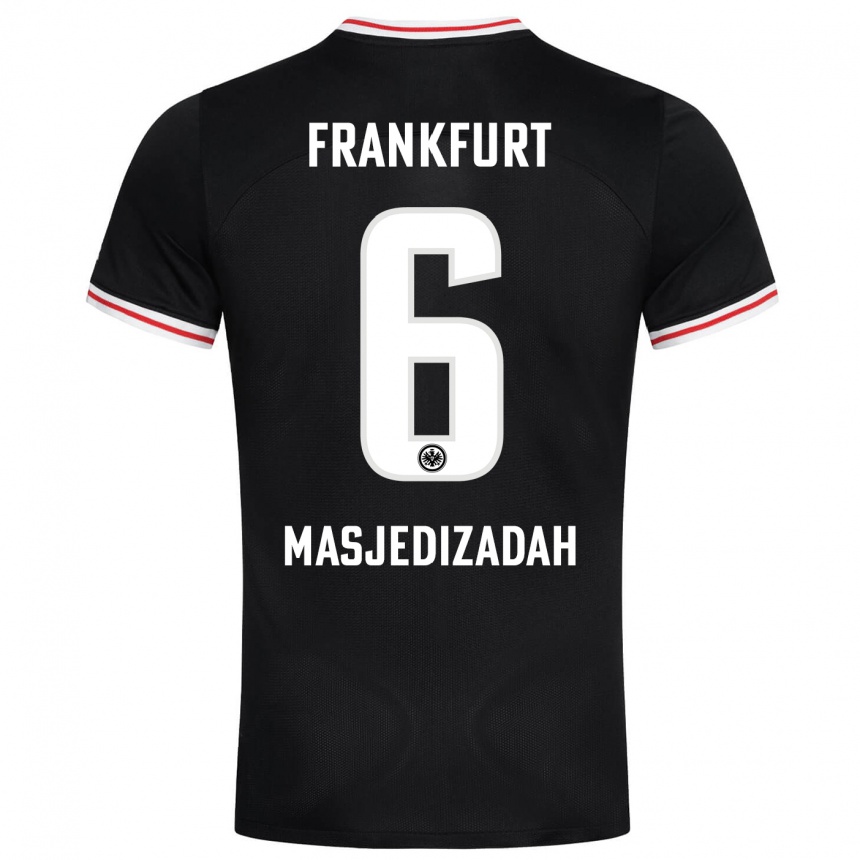 Kinder Fußball Abolfazl Masjedizadah #6 Schwarz Auswärtstrikot Trikot 2023/24 T-Shirt Luxemburg