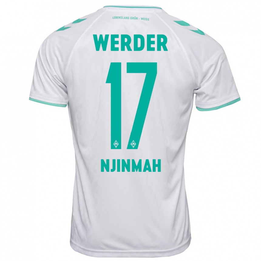 Kinder Fußball Justin Njinmah #17 Weiß Auswärtstrikot Trikot 2023/24 T-Shirt Luxemburg