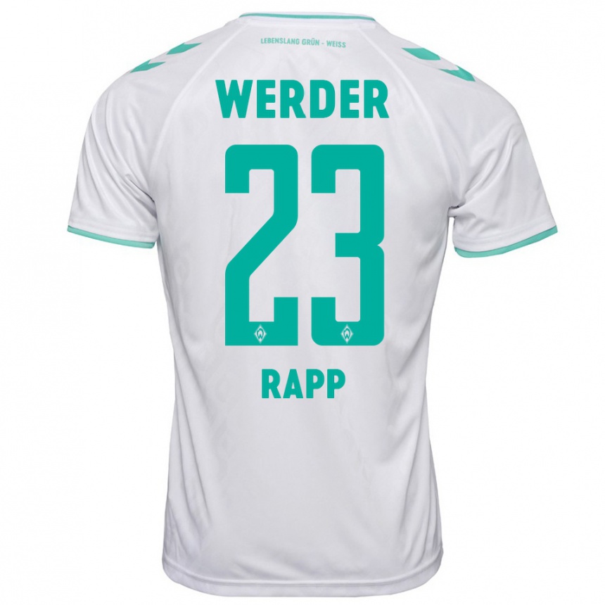 Kinder Fußball Nicolai Rapp #23 Weiß Auswärtstrikot Trikot 2023/24 T-Shirt Luxemburg