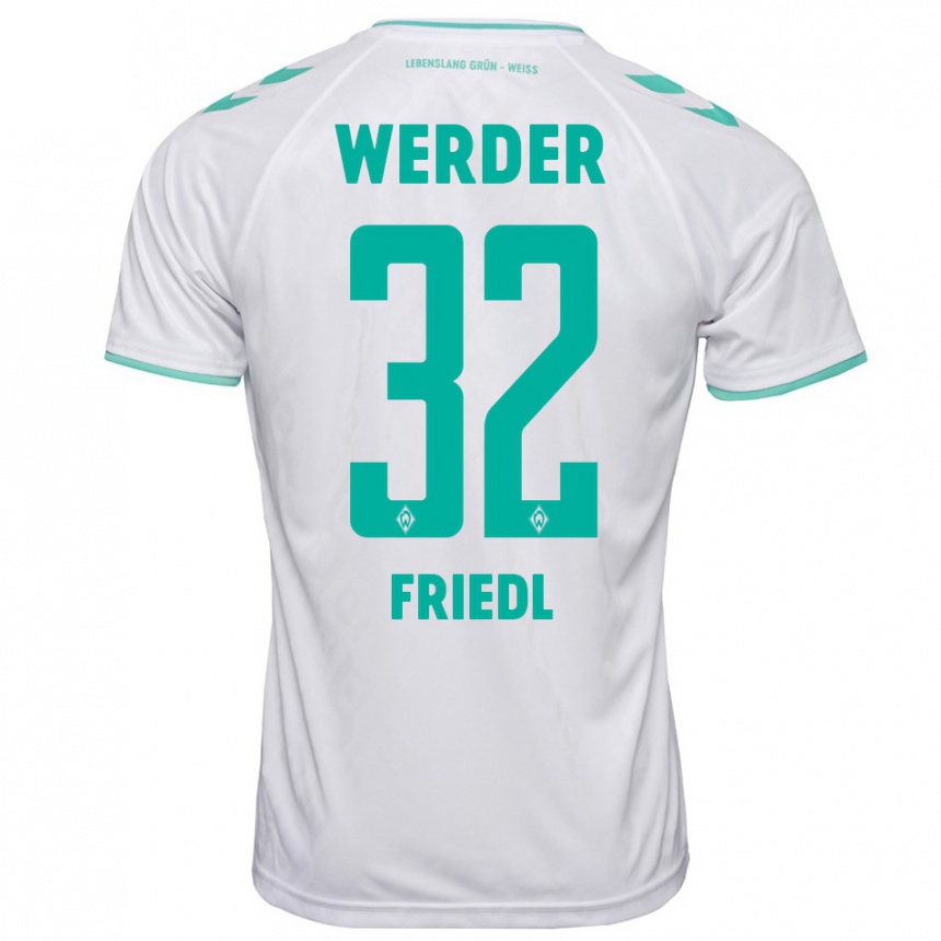 Kinder Fußball Marco Friedl #32 Weiß Auswärtstrikot Trikot 2023/24 T-Shirt Luxemburg