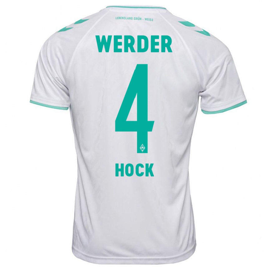 Kinder Fußball Alexander Höck #4 Weiß Auswärtstrikot Trikot 2023/24 T-Shirt Luxemburg