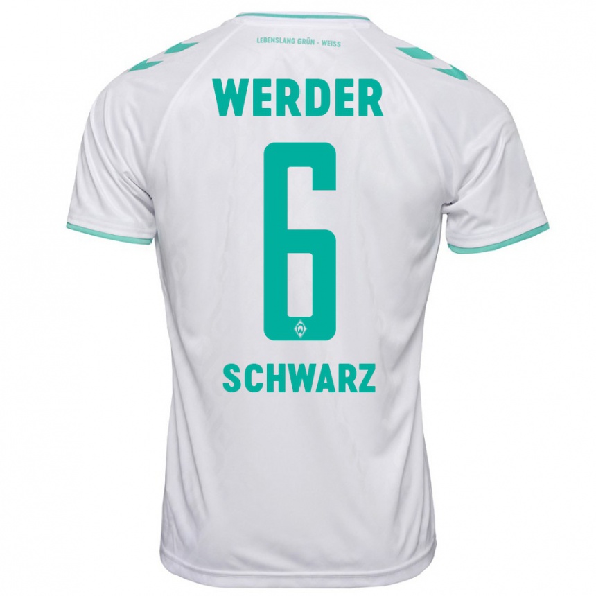 Kinder Fußball Ricardo-Felipe Schwarz #6 Weiß Auswärtstrikot Trikot 2023/24 T-Shirt Luxemburg