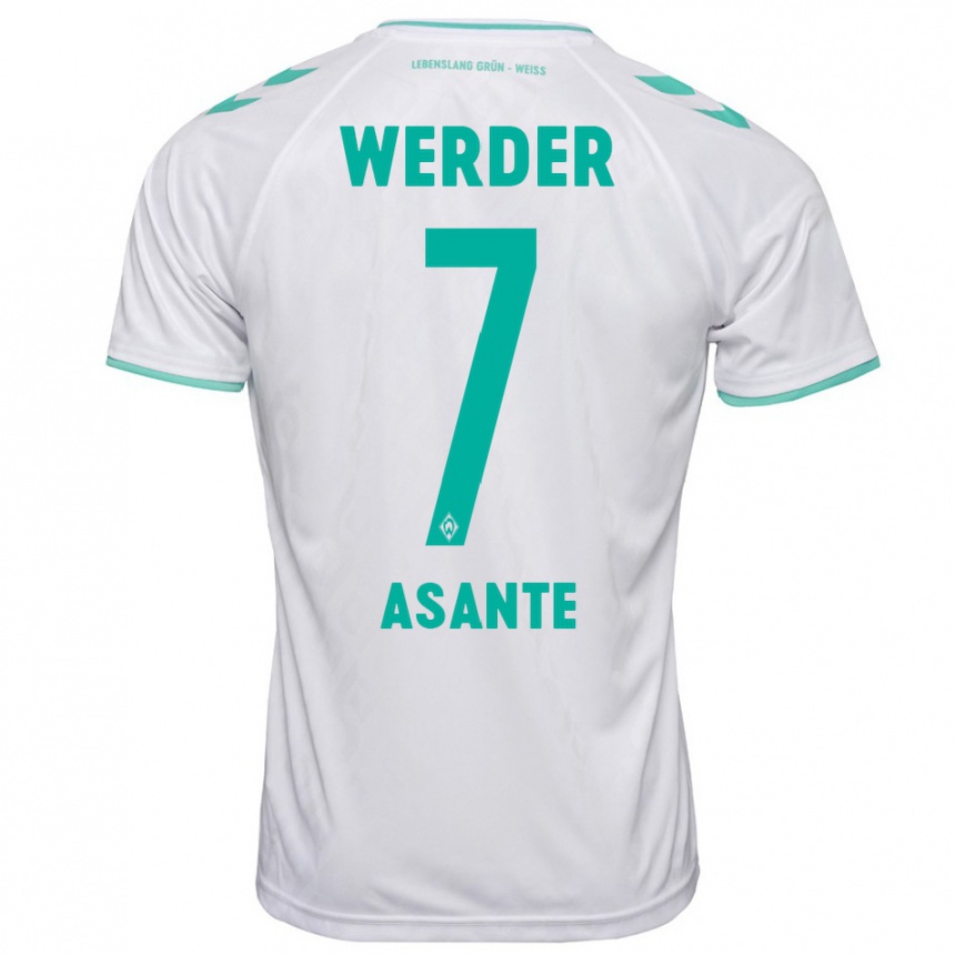 Kinder Fußball Davis Asante #7 Weiß Auswärtstrikot Trikot 2023/24 T-Shirt Luxemburg