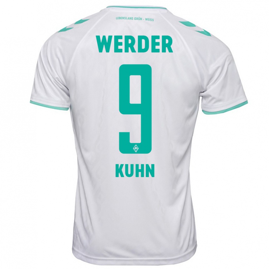 Kinder Fußball Philipp Kühn #9 Weiß Auswärtstrikot Trikot 2023/24 T-Shirt Luxemburg