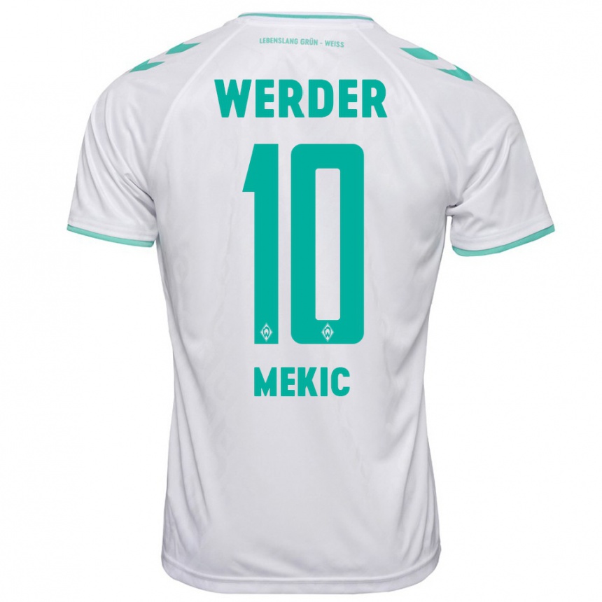 Kinder Fußball Elmin Mekic #10 Weiß Auswärtstrikot Trikot 2023/24 T-Shirt Luxemburg