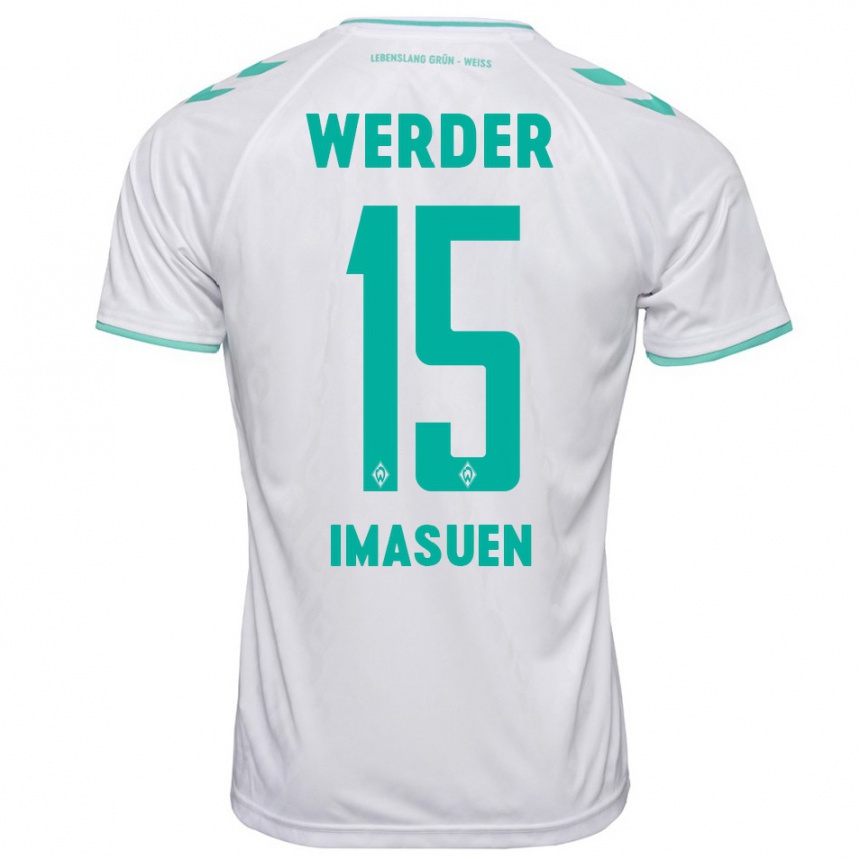 Kinder Fußball Joel Imasuen #15 Weiß Auswärtstrikot Trikot 2023/24 T-Shirt Luxemburg