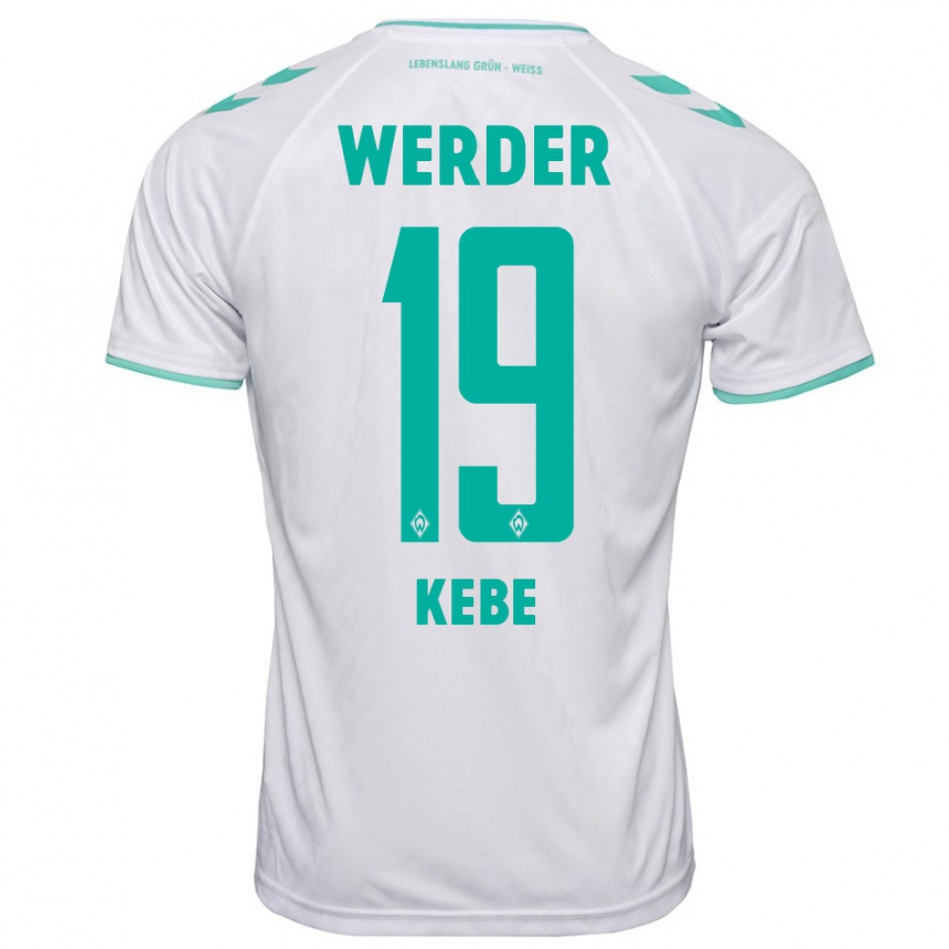 Kinder Fußball David Kébé #19 Weiß Auswärtstrikot Trikot 2023/24 T-Shirt Luxemburg