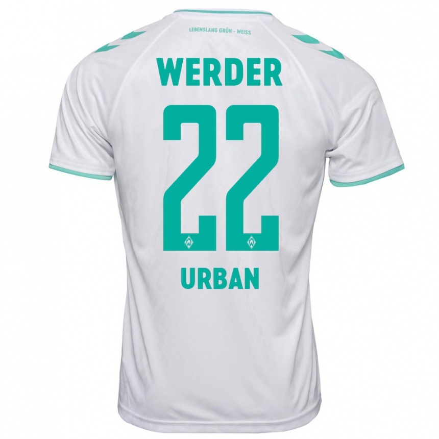 Kinder Fußball Linus Urban #22 Weiß Auswärtstrikot Trikot 2023/24 T-Shirt Luxemburg