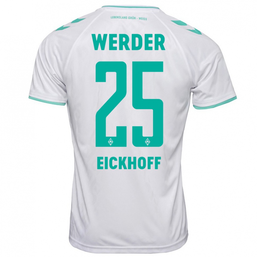 Kinder Fußball Mika Eickhoff #25 Weiß Auswärtstrikot Trikot 2023/24 T-Shirt Luxemburg