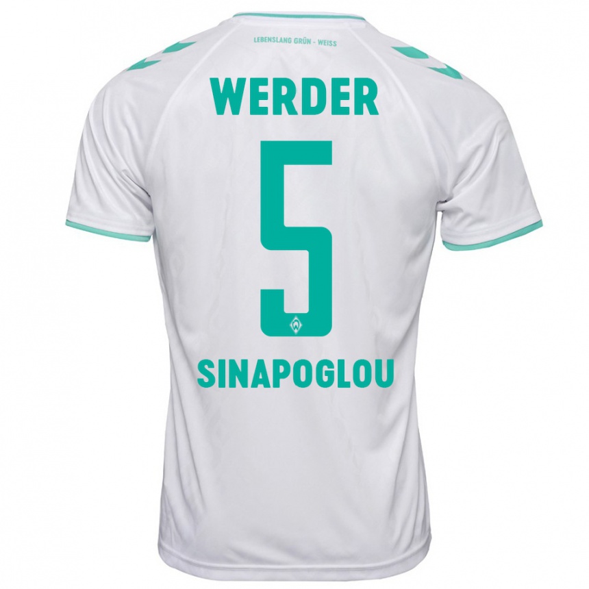 Kinder Fußball Oguzcan Sinapoglou #5 Weiß Auswärtstrikot Trikot 2023/24 T-Shirt Luxemburg