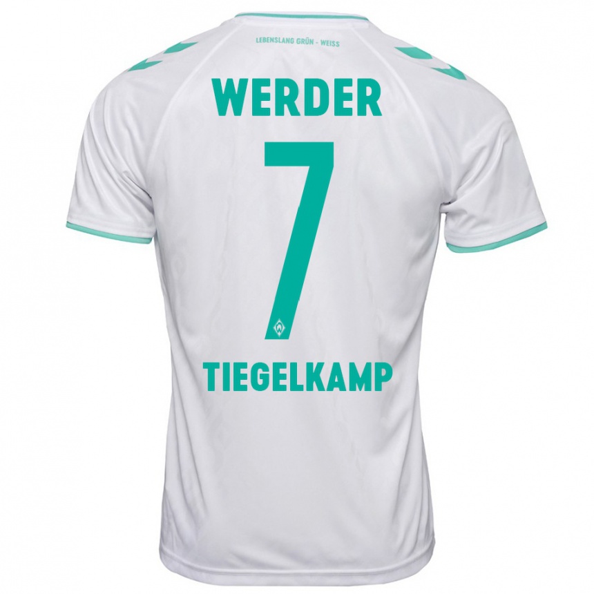 Kinder Fußball Maximilian Tiegelkamp #7 Weiß Auswärtstrikot Trikot 2023/24 T-Shirt Luxemburg