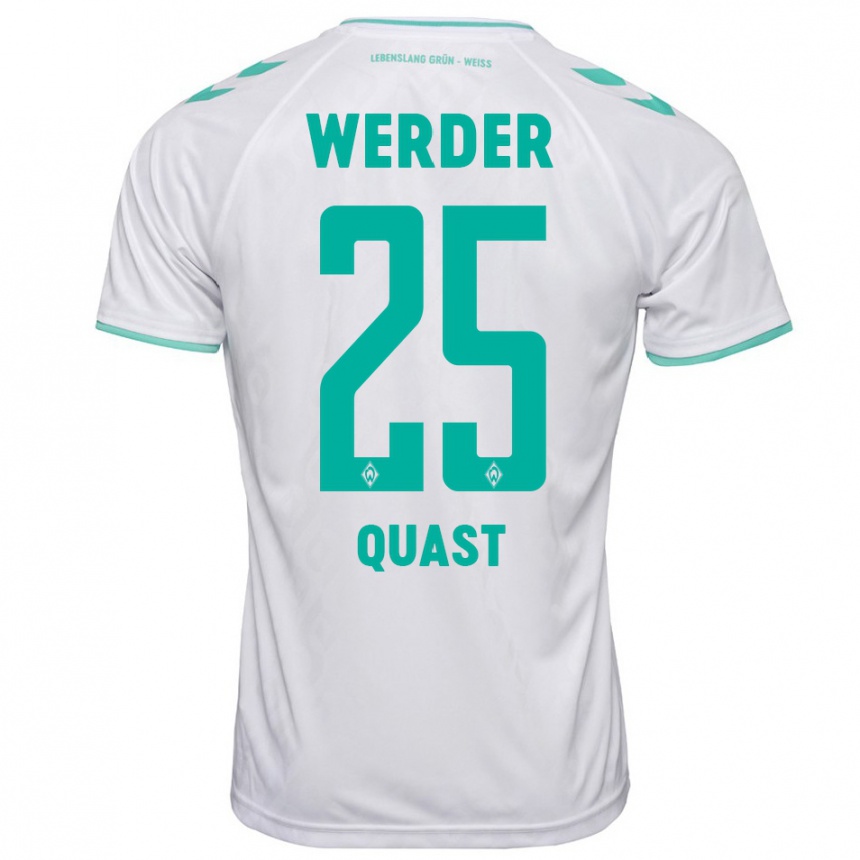 Kinder Fußball Sönke Quast #25 Weiß Auswärtstrikot Trikot 2023/24 T-Shirt Luxemburg