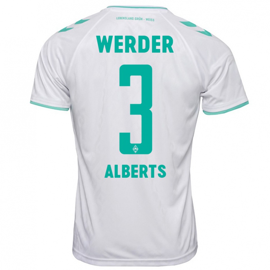 Kinder Fußball Christopher Alberts #3 Weiß Auswärtstrikot Trikot 2023/24 T-Shirt Luxemburg