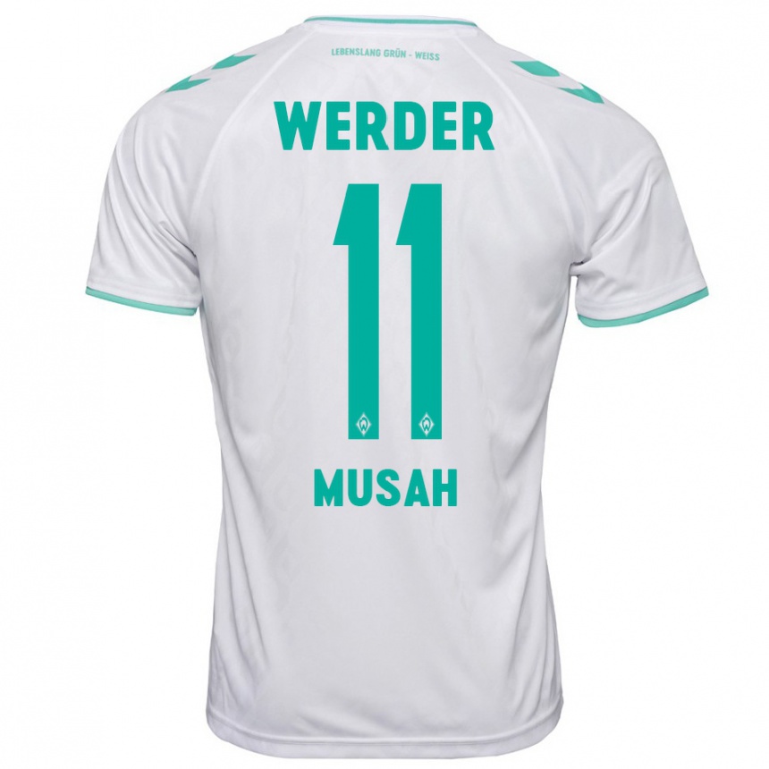 Kinder Fußball Salim Musah #11 Weiß Auswärtstrikot Trikot 2023/24 T-Shirt Luxemburg