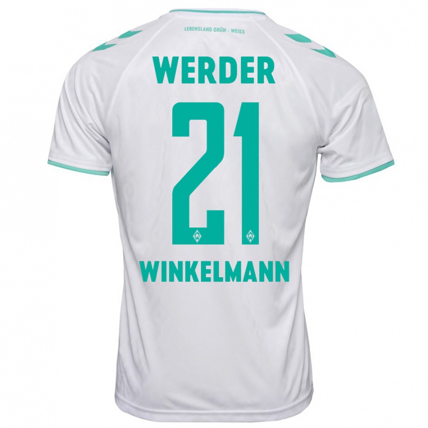 Kinder Fußball Till Winkelmann #21 Weiß Auswärtstrikot Trikot 2023/24 T-Shirt Luxemburg