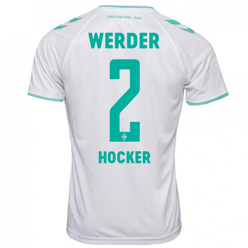 Kinder Fußball Luca Höcker #2 Weiß Auswärtstrikot Trikot 2023/24 T-Shirt Luxemburg