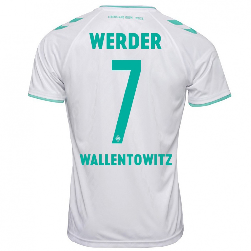 Kinder Fußball Mika Wallentowitz #7 Weiß Auswärtstrikot Trikot 2023/24 T-Shirt Luxemburg