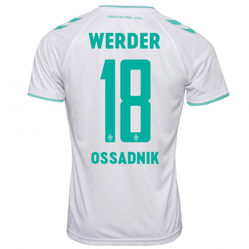 Kinder Fußball Jannes Ossadnik #18 Weiß Auswärtstrikot Trikot 2023/24 T-Shirt Luxemburg