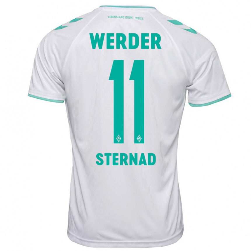 Kinder Fußball Maja Sternad #11 Weiß Auswärtstrikot Trikot 2023/24 T-Shirt Luxemburg