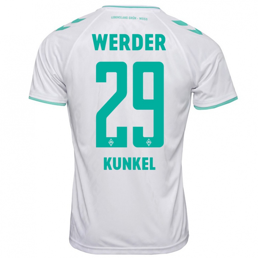 Kinder Fußball Melina Kunkel #29 Weiß Auswärtstrikot Trikot 2023/24 T-Shirt Luxemburg