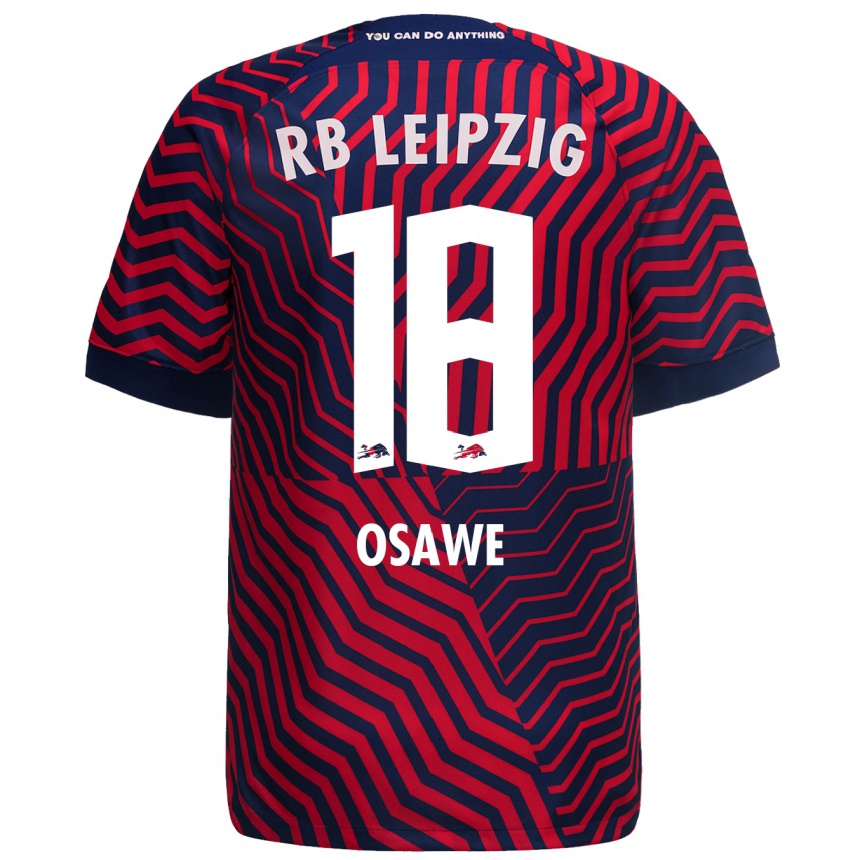 Kinder Fußball Winners Osawe #18 Blau Rot Auswärtstrikot Trikot 2023/24 T-Shirt Luxemburg