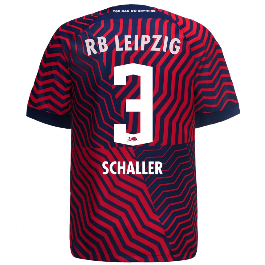 Kinder Fußball Josefine Schaller #3 Blau Rot Auswärtstrikot Trikot 2023/24 T-Shirt Luxemburg