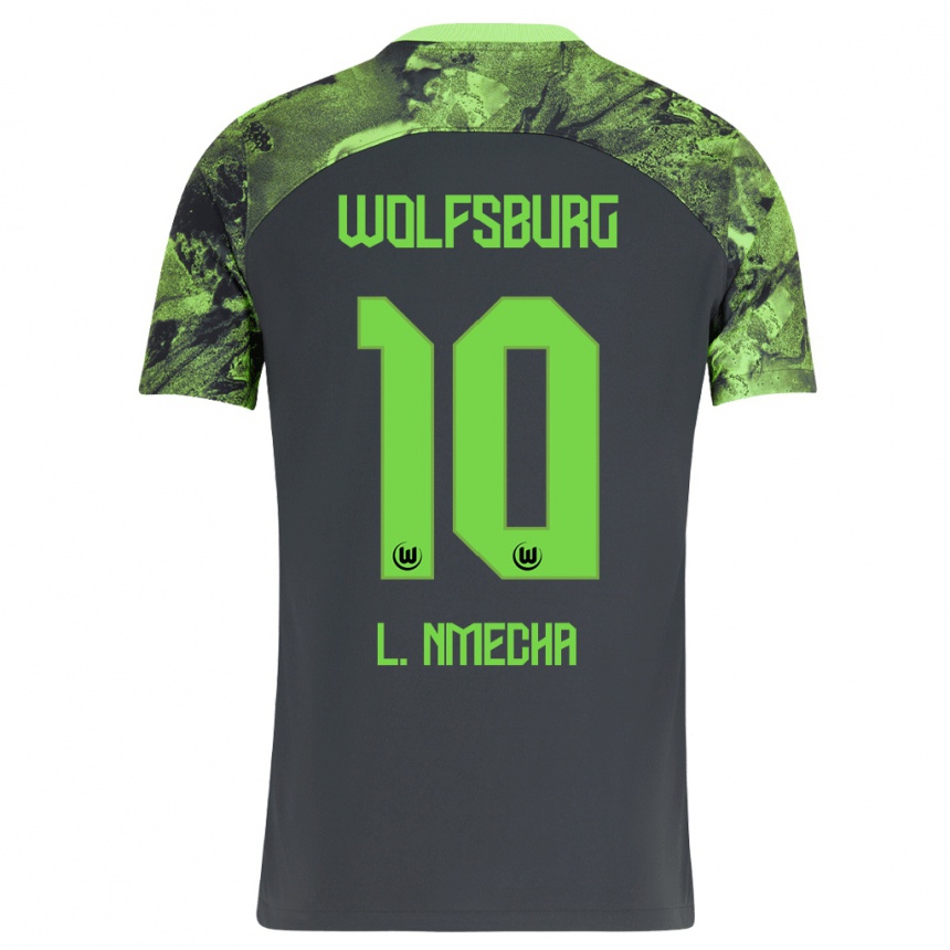 Kinder Fußball Lukas Nmecha #10 Dunkelgrau Auswärtstrikot Trikot 2023/24 T-Shirt Luxemburg