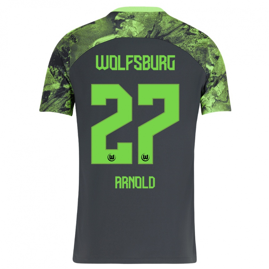 Kinder Fußball Maximilian Arnold #27 Dunkelgrau Auswärtstrikot Trikot 2023/24 T-Shirt Luxemburg