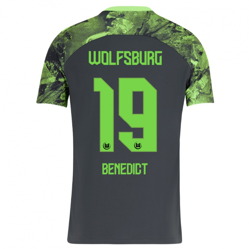 Kinder Fußball Trevor Benedict #19 Dunkelgrau Auswärtstrikot Trikot 2023/24 T-Shirt Luxemburg