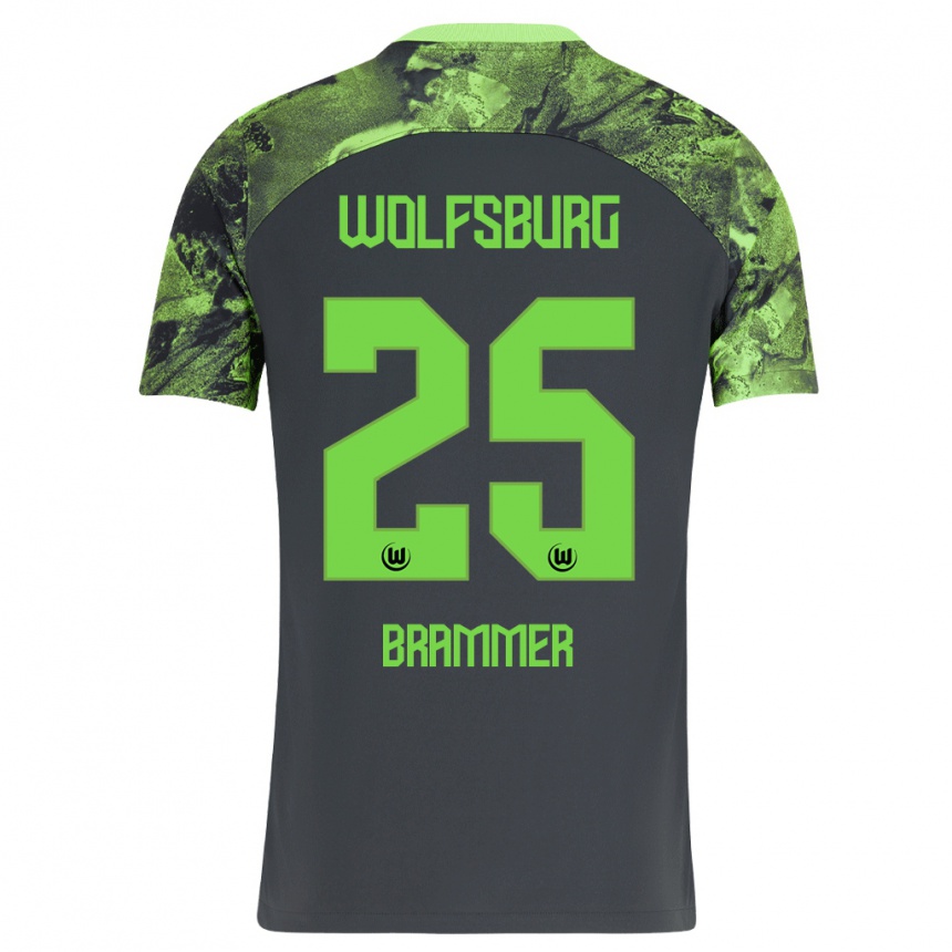 Kinder Fußball Ole Brammer #25 Dunkelgrau Auswärtstrikot Trikot 2023/24 T-Shirt Luxemburg