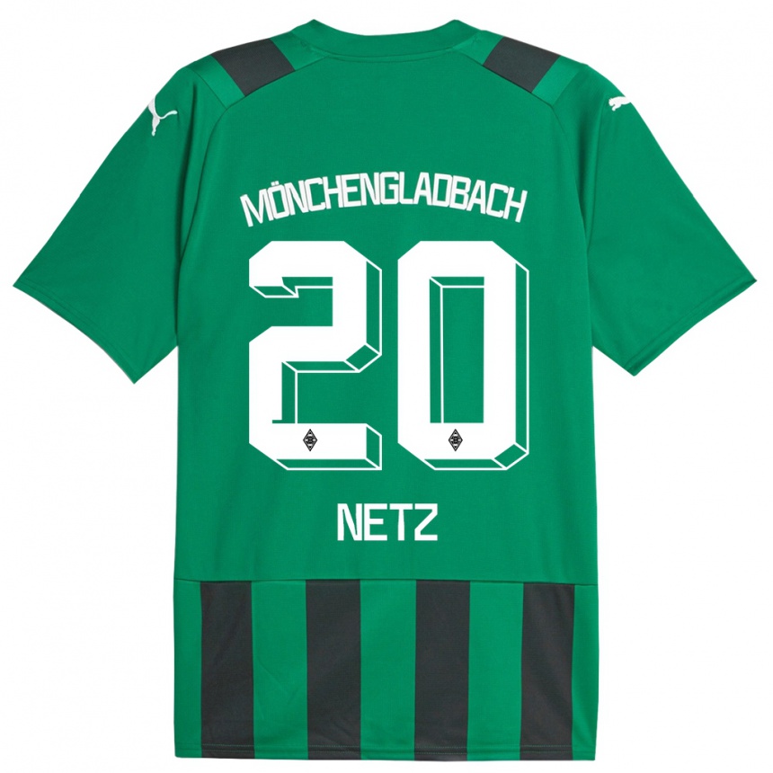 Kinder Fußball Luca Netz #20 Schwarz Grün Auswärtstrikot Trikot 2023/24 T-Shirt Luxemburg